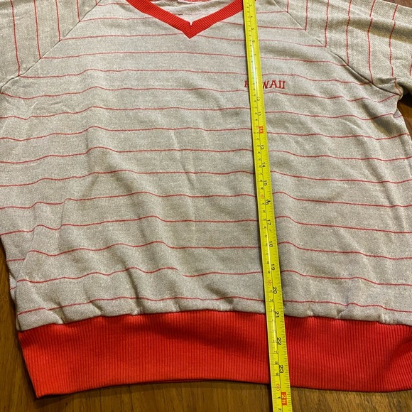 Vintage 70’s Champion Sweater Hawaii stripe S M V Neck 100% Authentic - Picture 6 of 6